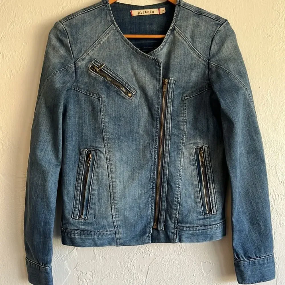 Pistola Denim Jean Jacket Classic Blue Timeless Style - Picture 1 of 8